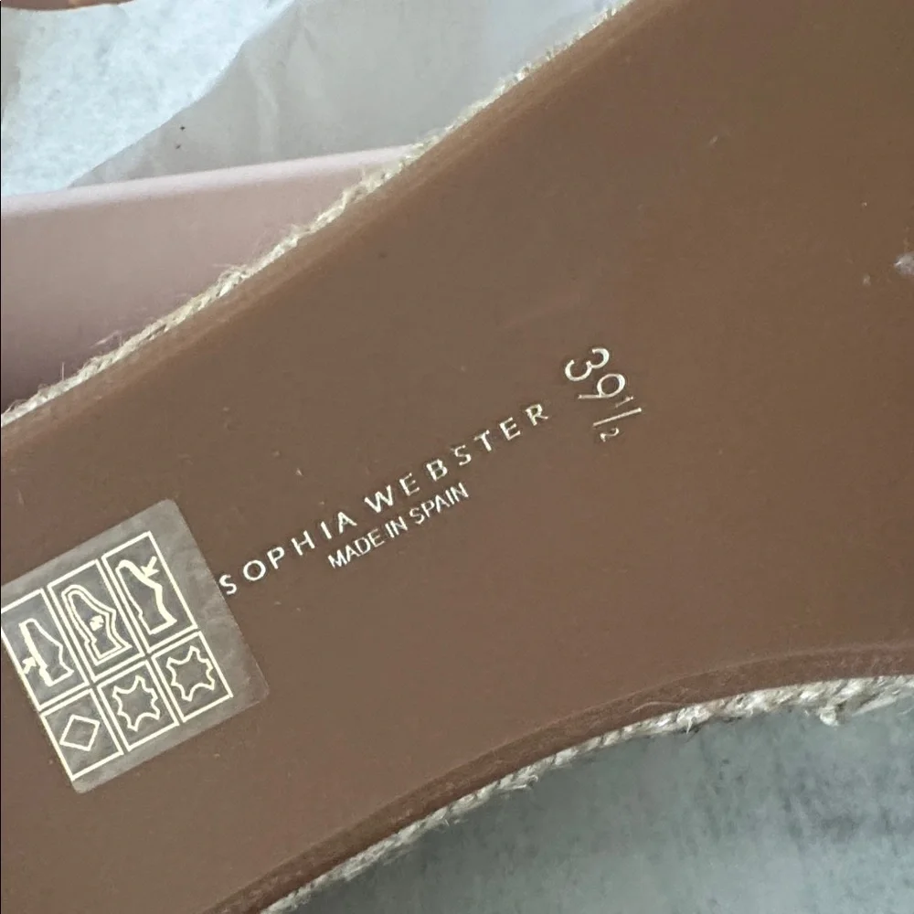Sophia Webster Leather Butterfly Espadrilles Heirloom Rose Cream Sz.39.5 EU